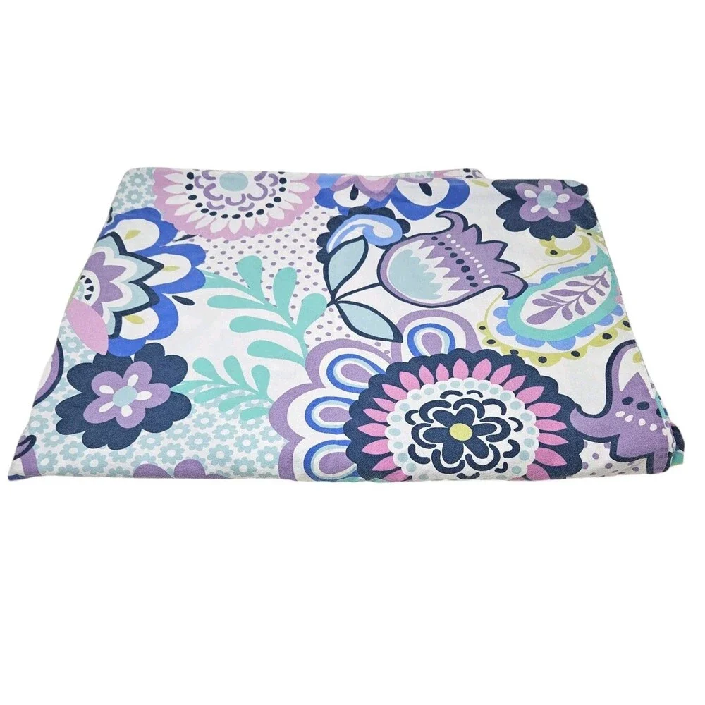 POTTERY BARN Teen Duvet Cover Colorful Floral Twin Organic Cotton Blend Whimsy